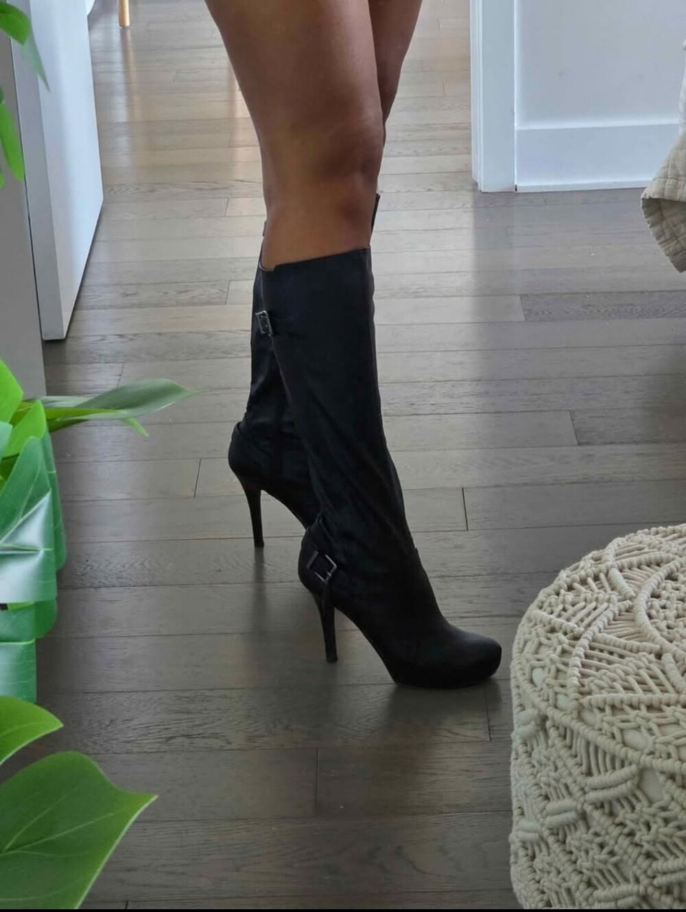 BCBGeneration Black Faux Leather Boots - Size 7.5